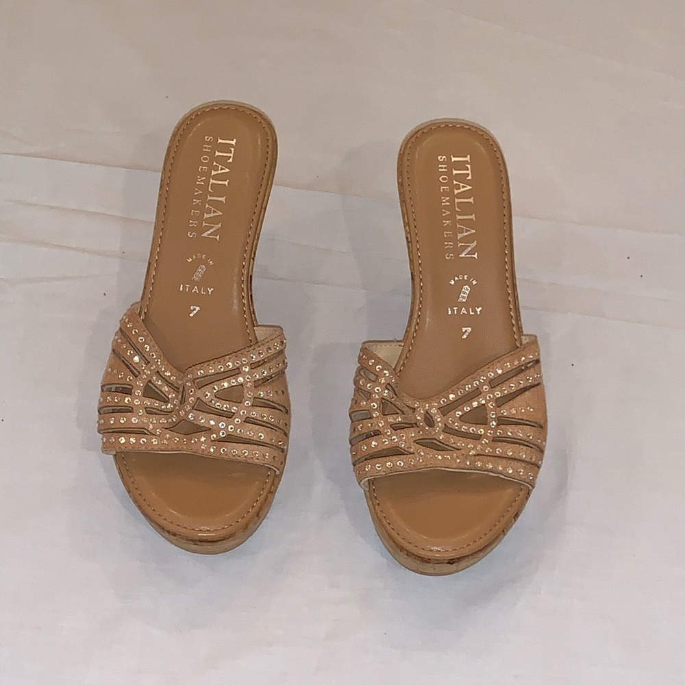 Italian Shoemakers: wedge sandals, size 7 US